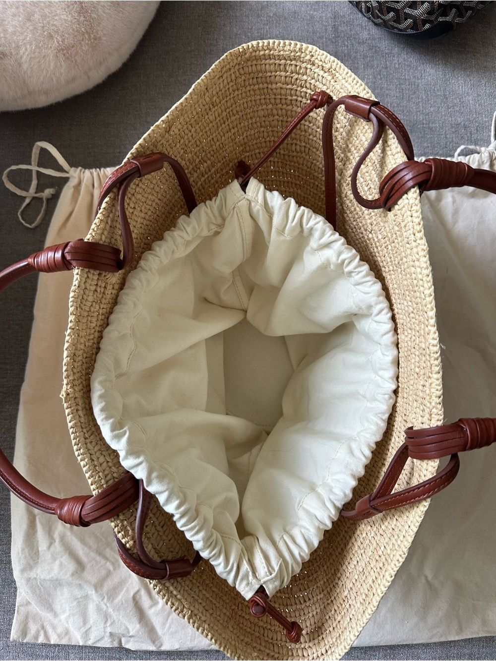 Sezane Justine Basket Bag Natural Raffia - Size TU - Picture 5 of 7
